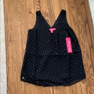 Lily Pulitzer Black Sequined Top Size XXS